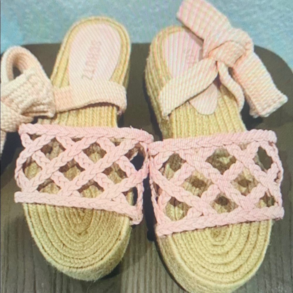 Pink Woven Kids Sandals